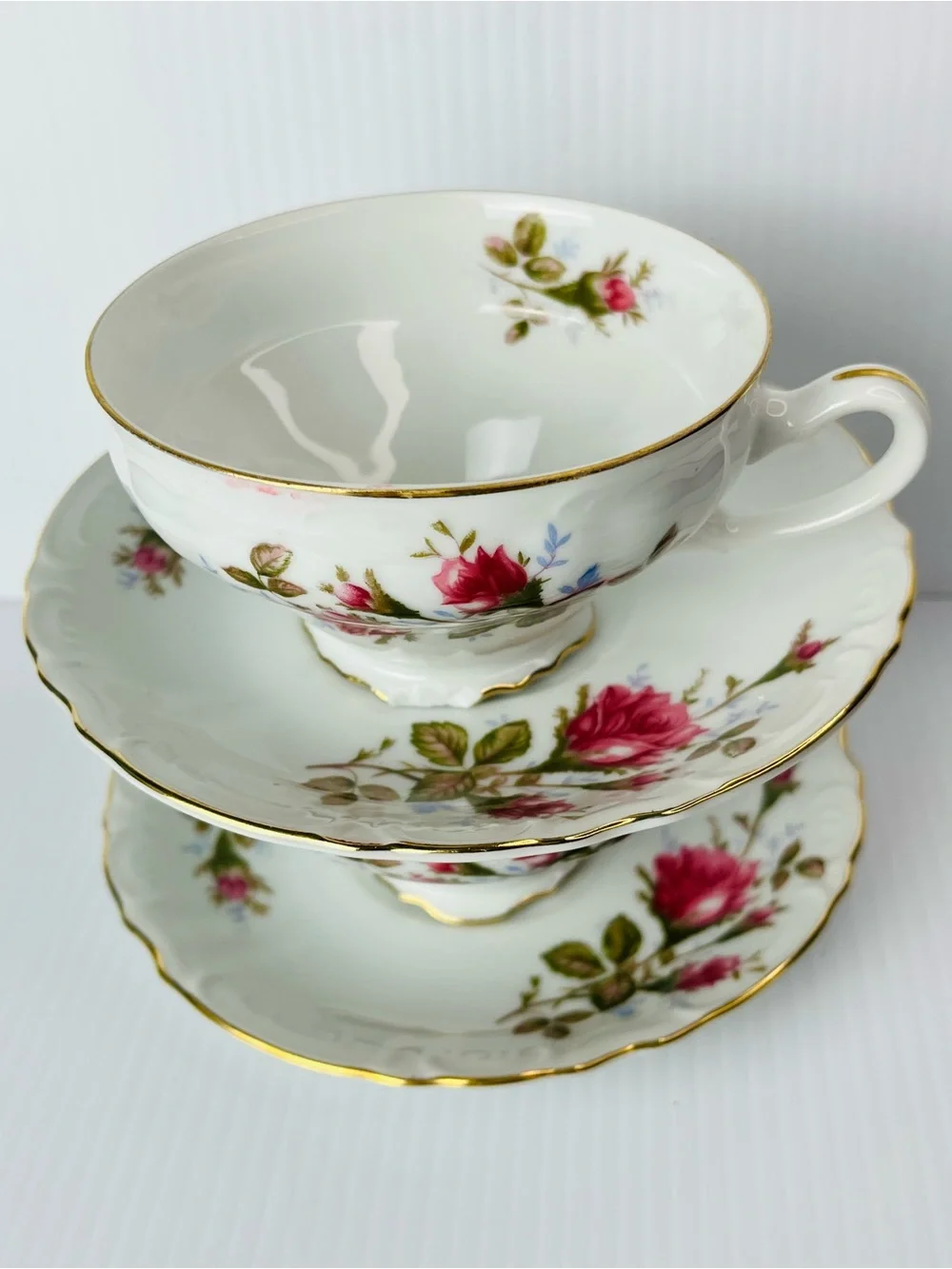 Set Of 2 Royal Rose Fine China Japan Tea Cup Saucer Sets